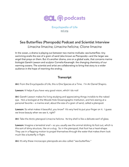 Sea Butterflies (Pteropods) Podcast.Pages