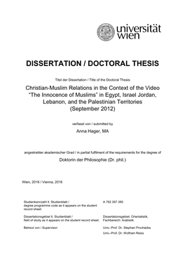 Dissertation / Doctoral Thesis