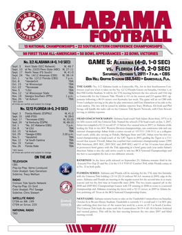 Footballootball 13 National Championships • 22 Southeastern Conference Championships