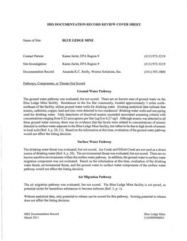 Hrs Documentation Record Review Cover Sheet