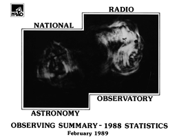 1988 STATISTICS February 1989 Cover: the Polarized Radio Emission from Fornax A