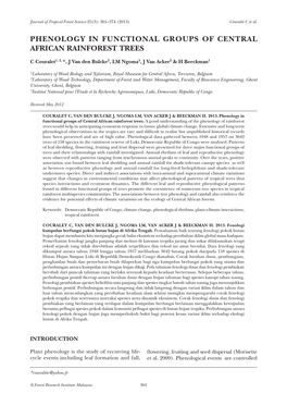 Phenology in Functional Groups of Central African Rainforest Trees