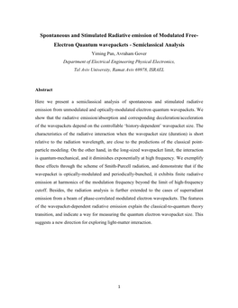 Spontaneous and Stimulated Radiative Emission of Modulated Free