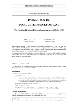 The Scottish Borders (Electoral Arrangements) Order 1998