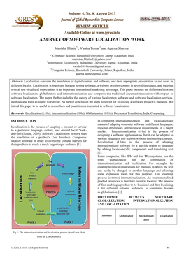 A Survey of Software Localization Work