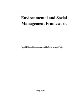 Environmental and Social Management Framework