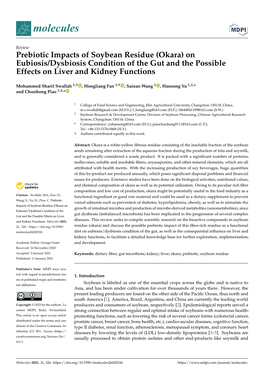 Okara) on Eubiosis/Dysbiosis Condition of the Gut and the Possible Effects on Liver and Kidney Functions