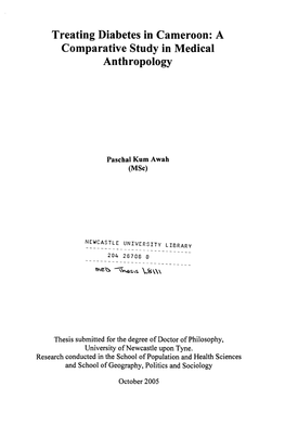 Treating Diabetes in Cameroon: a Comparative Study in Medical Anthropology