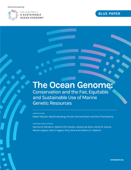 The Ocean Genome: Conservation and the Fair, Equitable and Sustainable Use of Marine Genetic Resources