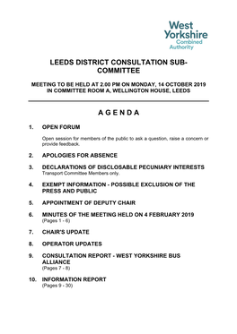 (Public Pack)Agenda Document for Leeds District Consultation Sub