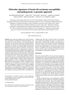 Molecular Signatures of Basal Cell Carcinoma Susceptibility and Pathogenesis: a Genomic Approach