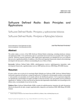 Software Defined Radio: Basic Principles and Applications