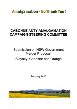Submission on NSW Blayney Cabonne and Orange Forced