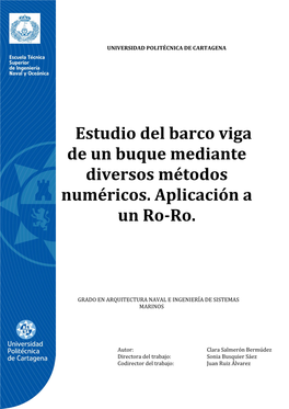 Estudio Del Barco Viga De Un Buque Mediante Diversos Métodos Numéricos