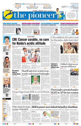 CM: Cancer Curable, No Cure for Naidu's Acidic Attitude Organisations of the Navy