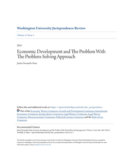 Economic Development and the Problem with the Problem-Solving Approach, 5 Wash