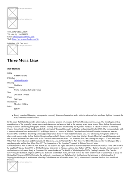 Three Mona Lisas Datasheet