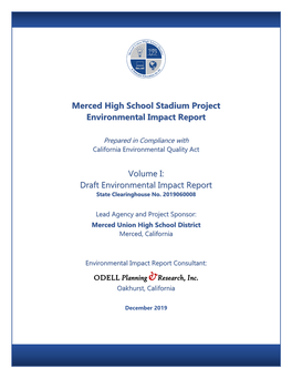 Merced High School Stadium Project Environmental Impact Report