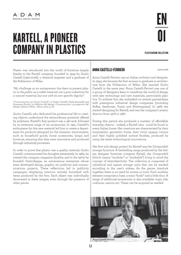 Kartell, a Pioneer Company in Plastics