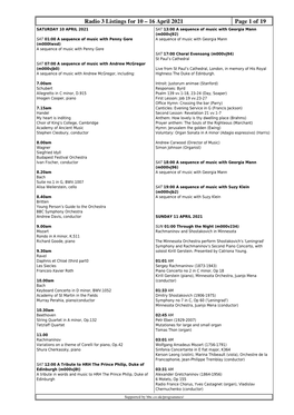 Radio 3 Listings for 10 – 16 April 2021 Page 1 Of