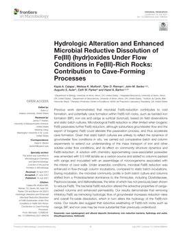 Hydrologic Alteration and Enhanced Microbial Reductive