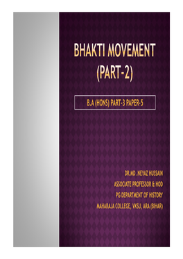 Bhakti Movement Part-2