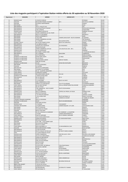 Liste Des Magasins Participant À L'opération Station Météo Offerte Du 30 Septembre Au 30 Novembre 2020