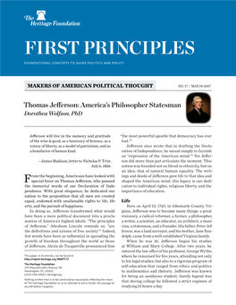 First Principles Foundational Concepts to Guide Politics and Policy