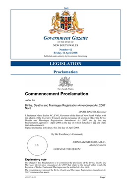 Gazette No 42 of 11 April 2008