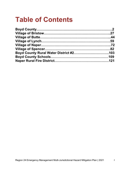 Table of Contents