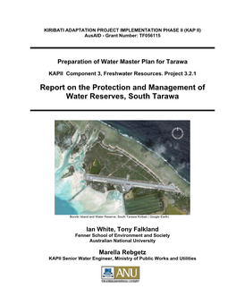 KIRIBATI ADAPTATION PROJECT IMPLEMENTATION PHASE II (KAP II) Ausaid - Grant Number: TF056115