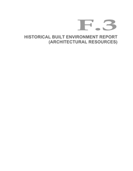 Historical Built Environment Report (Architectural Resources)
