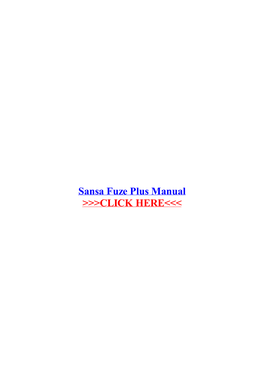 Sansa Fuze Plus Manual