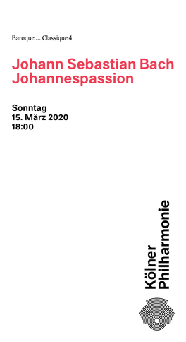 Johann Sebastian Bach Johannespassion