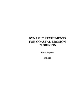 Dynamic Revetments for Coastal Erosion in Oregon