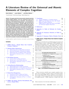 A Literature Review of the Universal and Atomic Elements of Complex Cognition