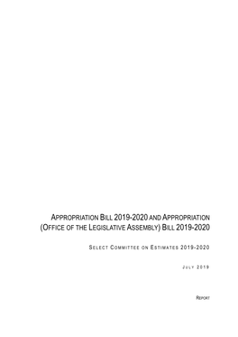 (Office of the Legislative Assembly) Bill 2019-2020