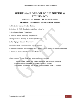 Computer Aided Drafting of Buildings Lab Manual