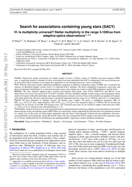 Search for Associations Containing Young Stars (SACY) VI