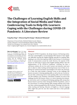 The Challenges of Learning English Skills and the Integration of Social