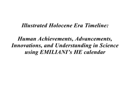 Illustrated Holocene Era Timeline