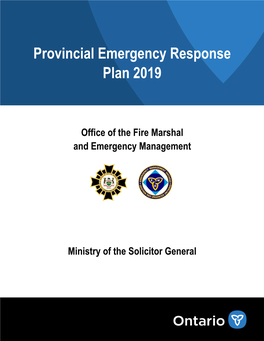 Download the Provincial Emergency Response Plan 2019