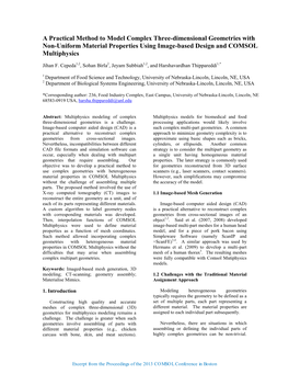 A Practical Method to Model Complex Three-Dimensional Geometries with Non-Uniform Material Properties Using Image-Based Design and COMSOL Multiphysics