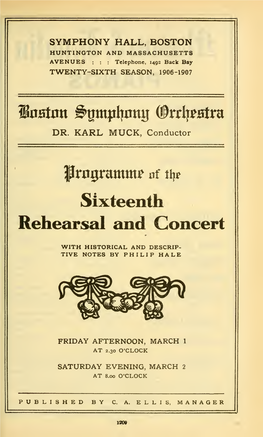 Rehearsal and Concert