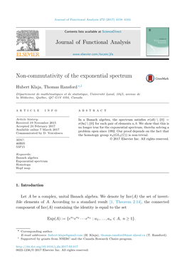 Non-Commutativity of the Exponential Spectrum