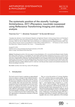 Arthropod Systematics and Phylogeny