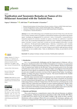 Typification and Taxonomic Remarks on Names of Iris