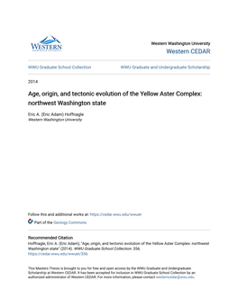 Age, Origin, and Tectonic Evolution of the Yellow Aster Complex: Northwest Washington State