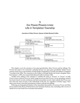 5 Our Power/Powers Lines: Life in Templeton Township