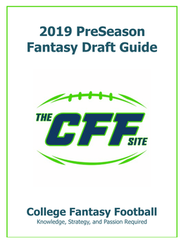 2019 Preseason Fantasy Draft Guide